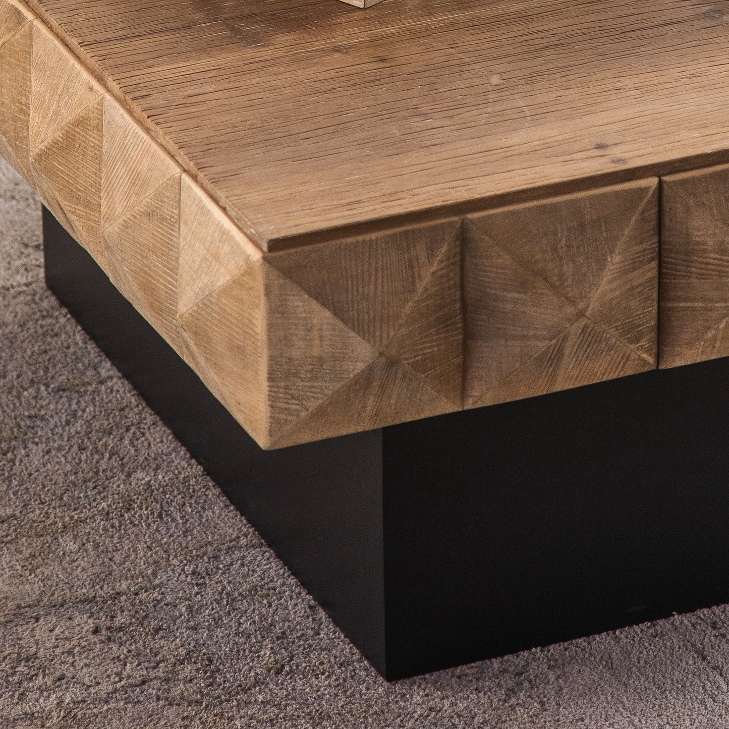Embossed Pattern Square Retro Coffee Table