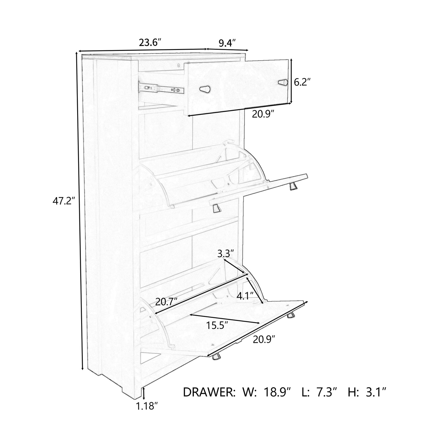 Ultra-thin shoe cabinet set