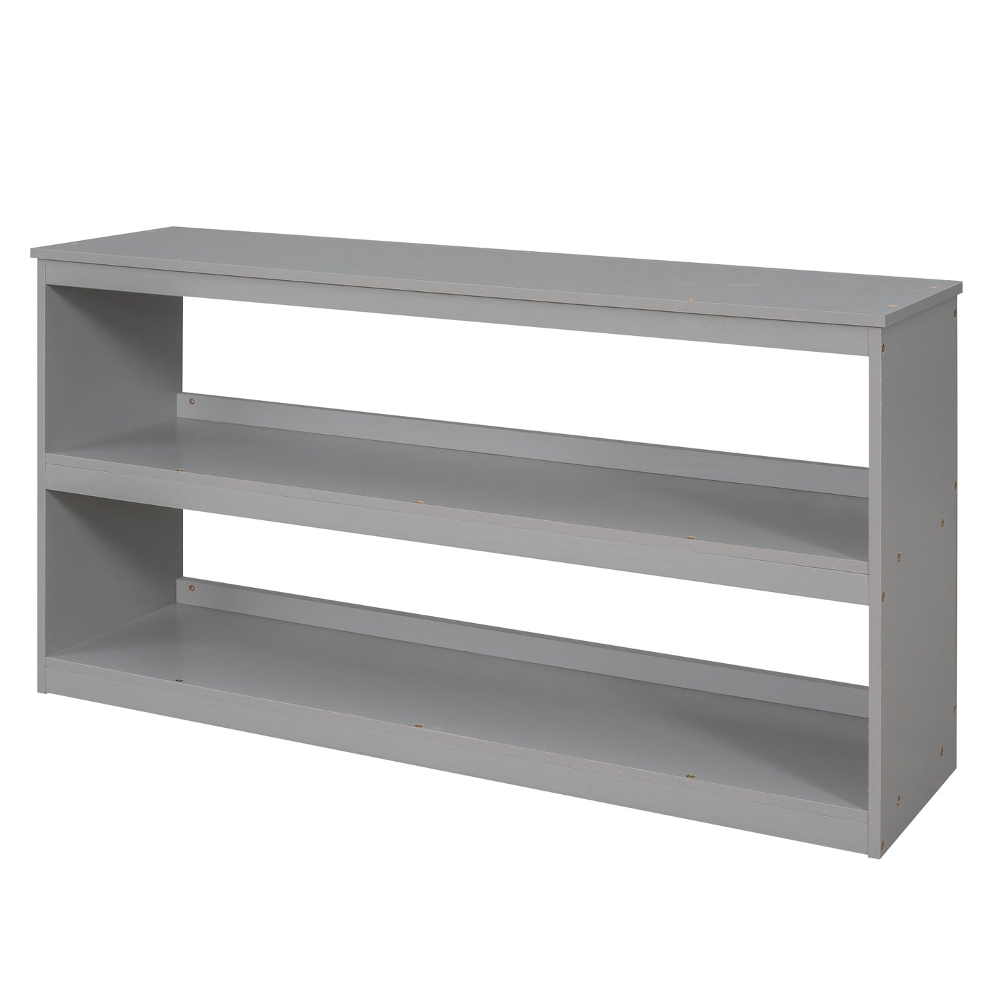 Low Study Full Loft Bed with Cabinet Gray