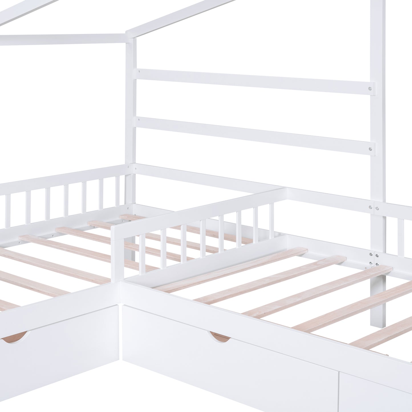 Twin Size House Platform Bed White
