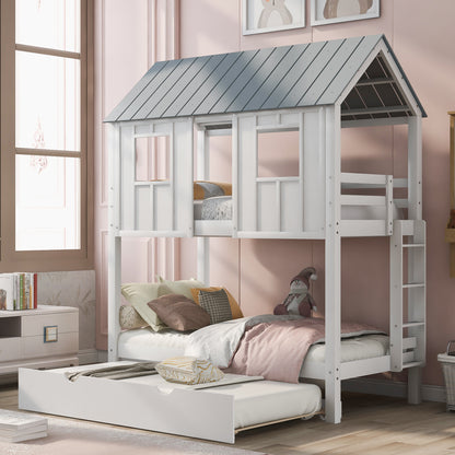 House Bed Roof and Windows White