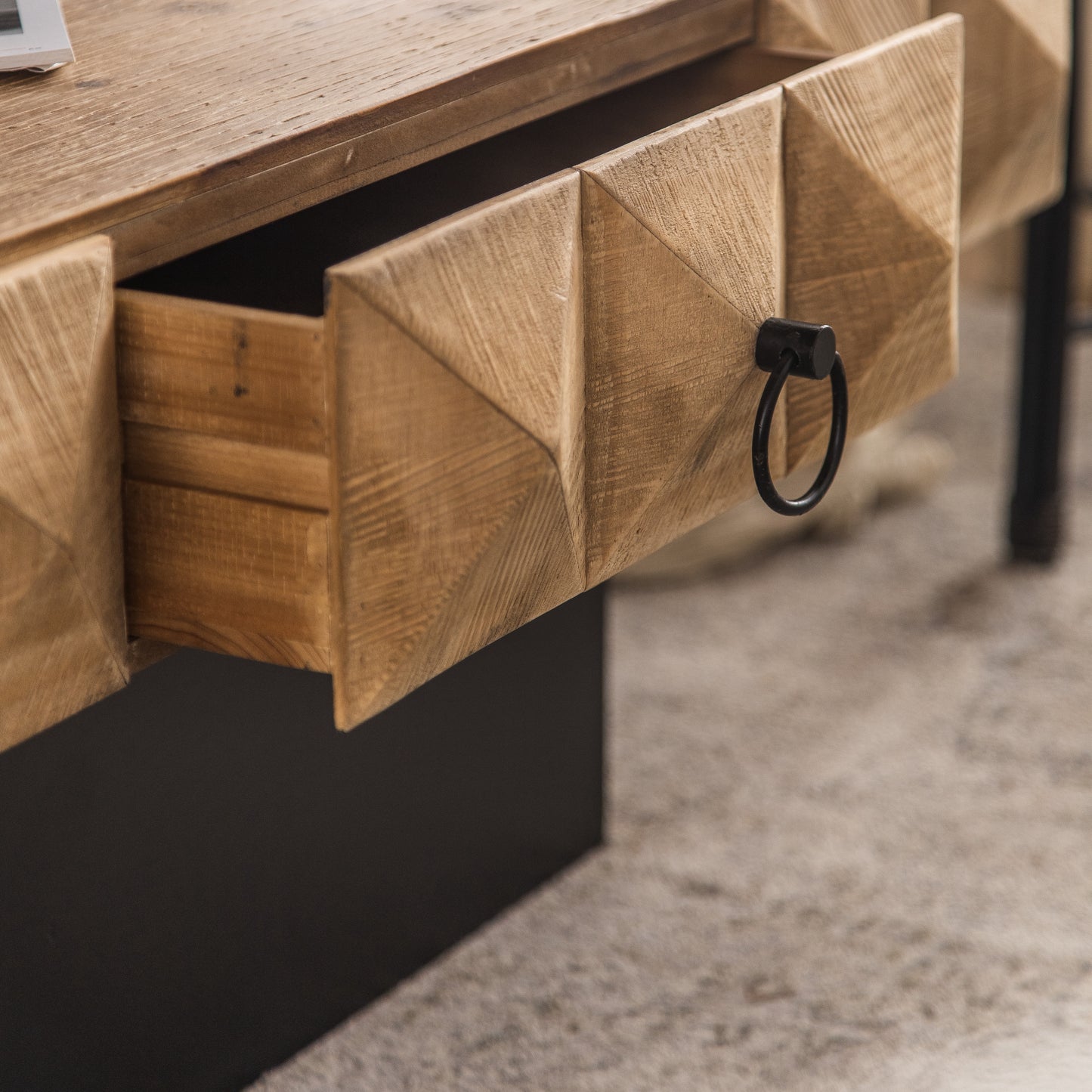 Embossed Pattern Square Retro Coffee Table