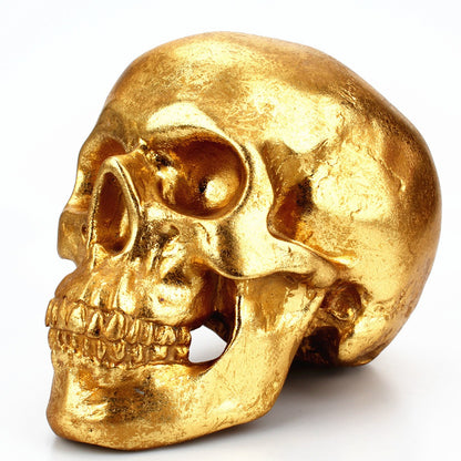 Creative gold skull resin piggy bank