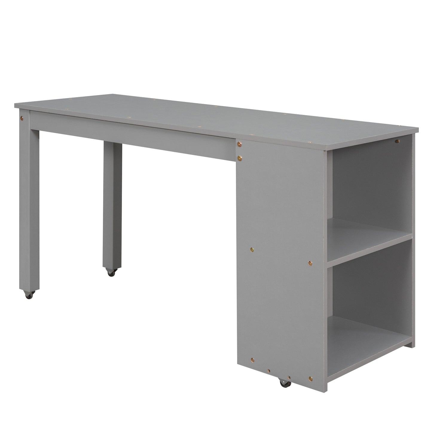 Low Study Full Loft Bed with Cabinet Gray