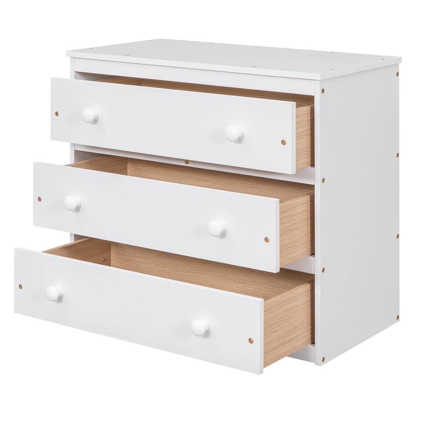 Low Study Full Loft Bed with Cabinet White