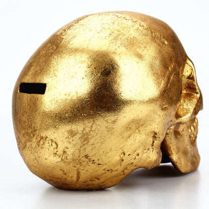 Creative gold skull resin piggy bank