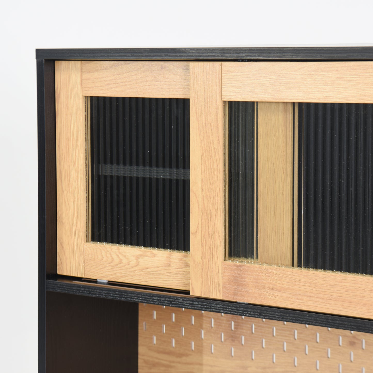 Coffee bar cabinet with wine rack