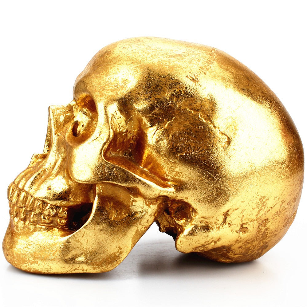 Creative gold skull resin piggy bank