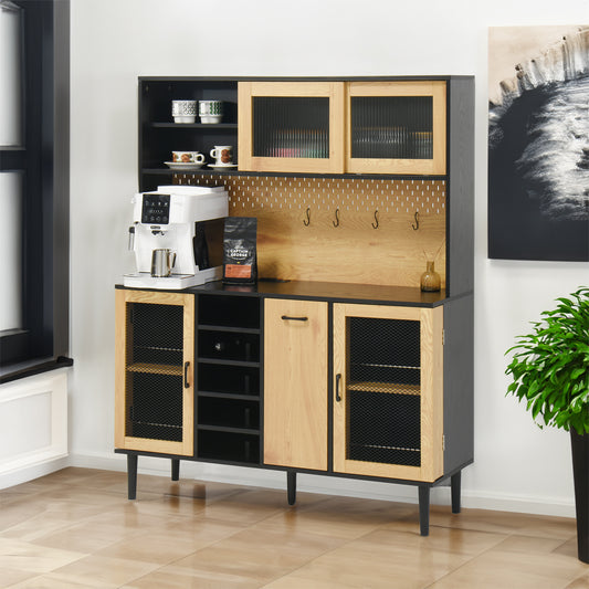 Coffee bar cabinet with wine rack