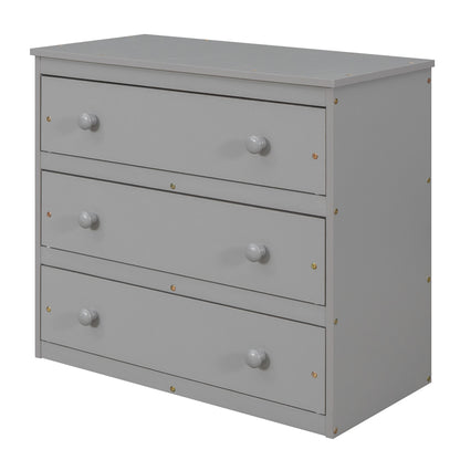 Low Study Full Loft Bed with Cabinet Gray