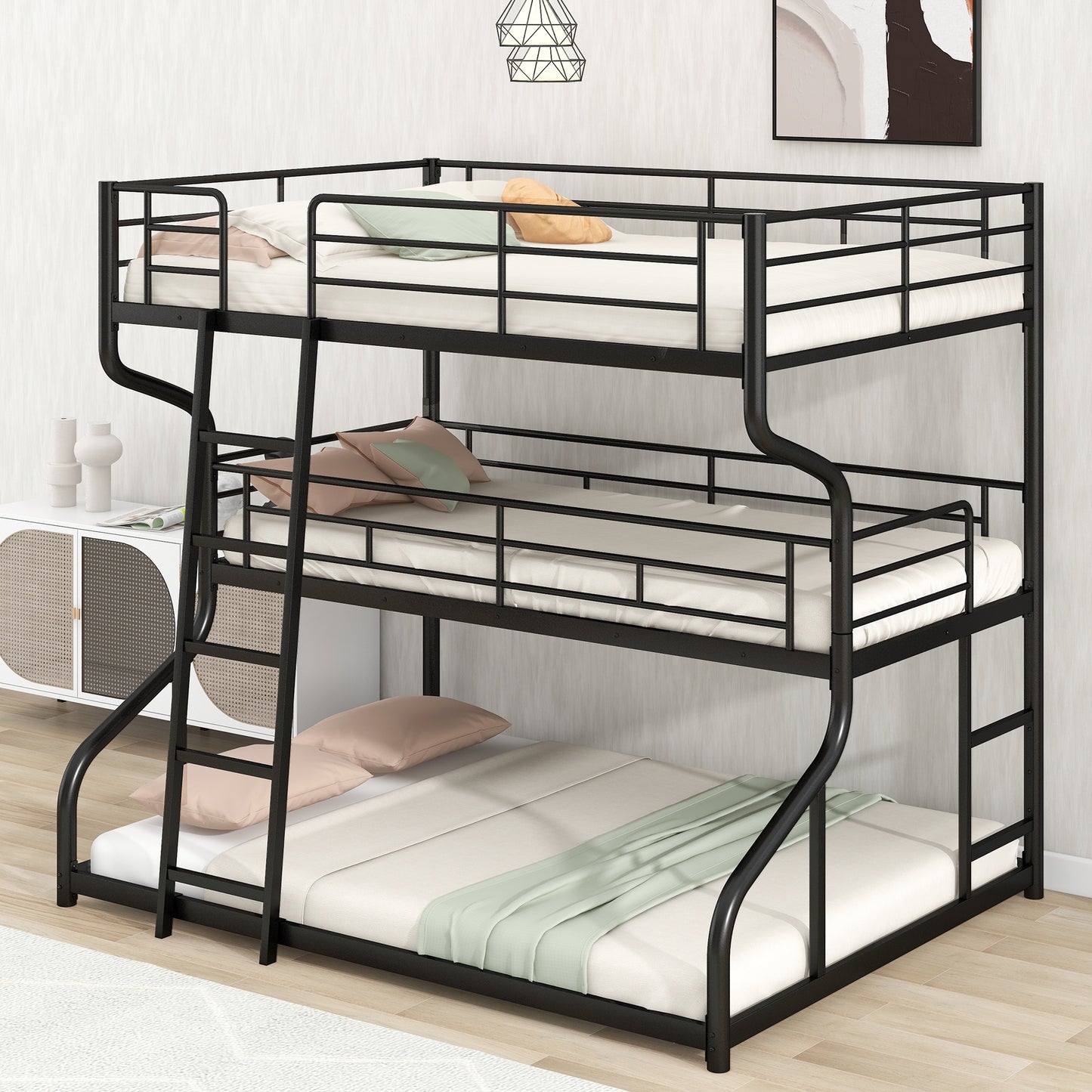 Full XL over Twin XL over Queen Size Black