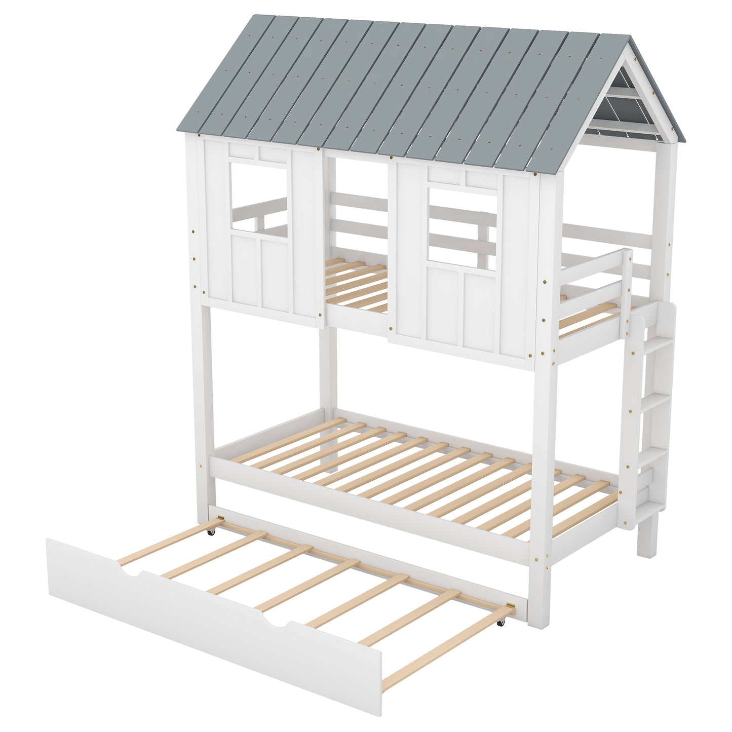 House Bed Roof and Windows White