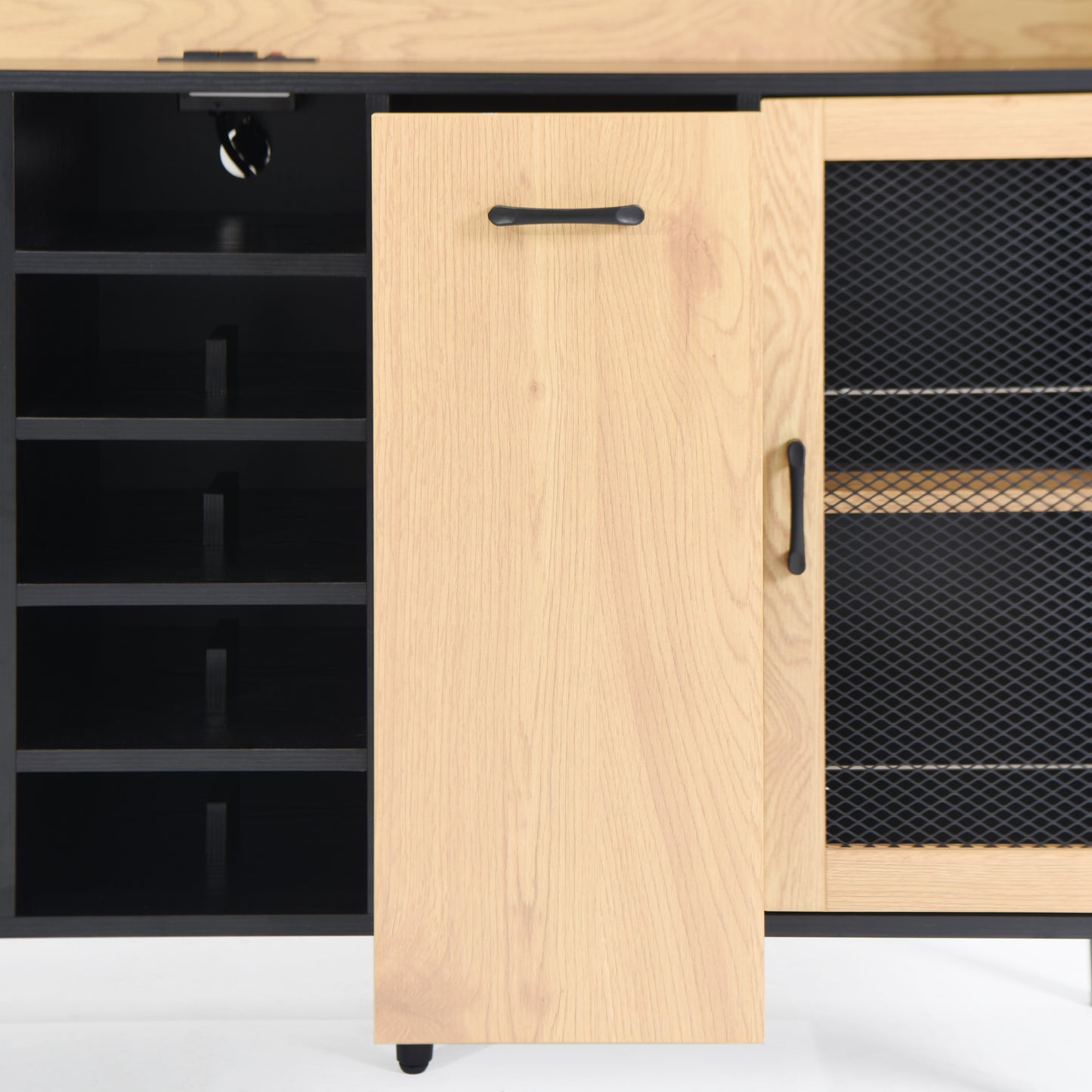 Coffee bar cabinet with wine rack