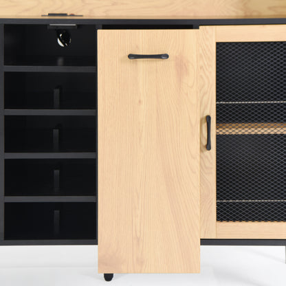 Coffee bar cabinet with wine rack
